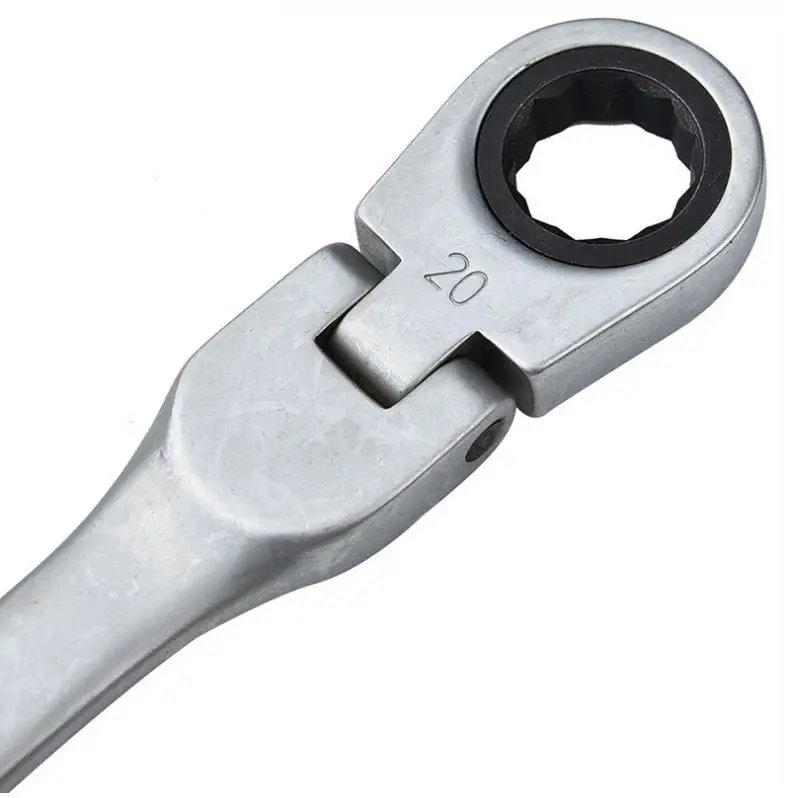 Movable Head Ratchet Spanner Wrench Flexible Head Tool Automotive Repair Adjustable Wrench