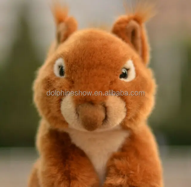 Wholesale lifelike squirrel plush toy cheap cute custom soft stuffed plush toy brown squirrel
