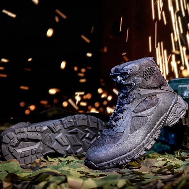 
Mens Combat Boots Classic lace-up Style Flat Short Ankle Boot Army Leather Shoes Outdoor Work Walking Hiking Boots Shoes 