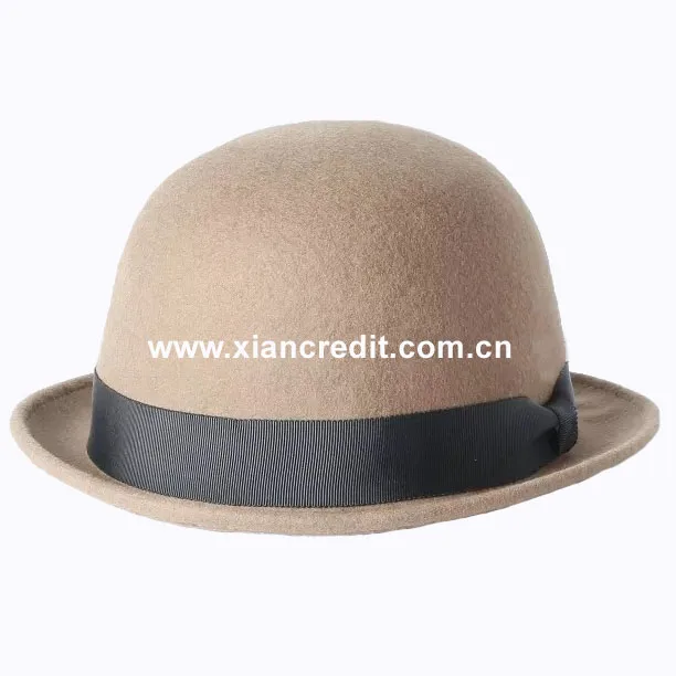 Шапка-котелок из чистой шерсти, шерстяная фетровая шляпа