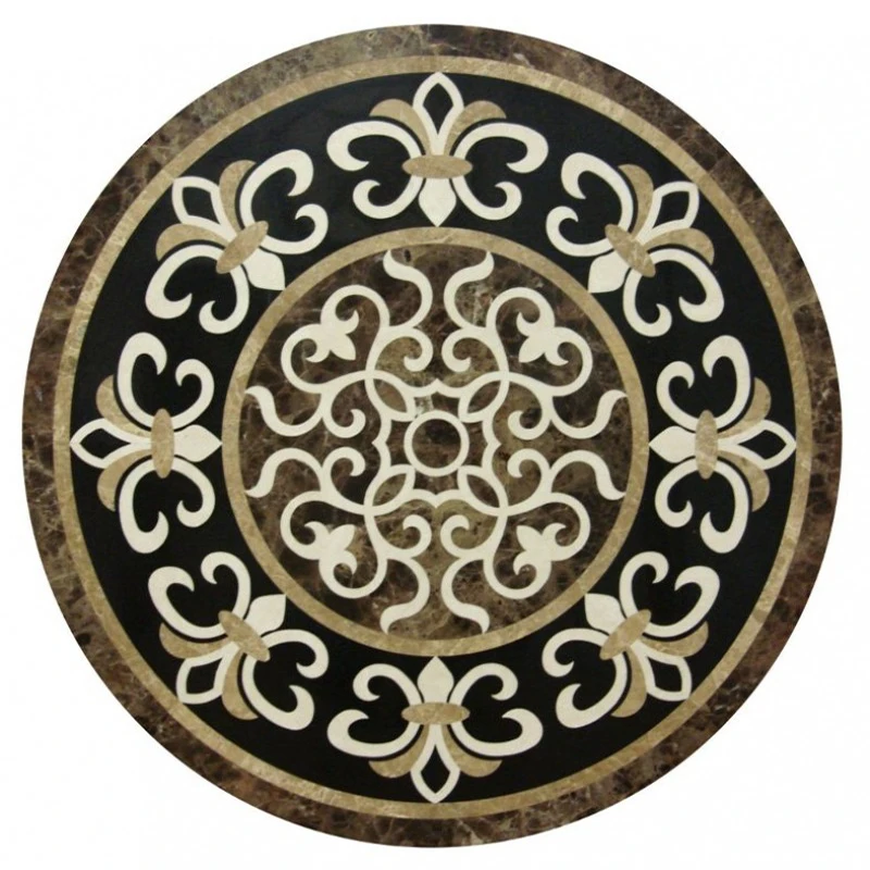  Недорогая инкрустированная плитка круглый мозаичный пол узоры водоструйный мрамор медальон для Китая