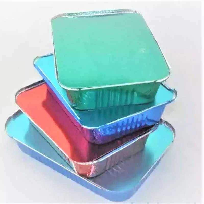 coloured aluminium foil food container