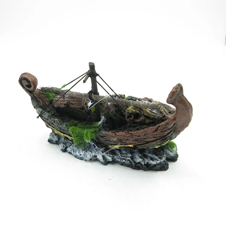 Aquarium Ornament Ship Sunk Boat Fish Wreck Tank Sailing Decor Cave Shipwreck