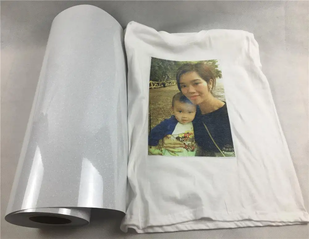 
Hot Sale High Quality Heat Transfer White Glitter Vinyl Film10 x 12 inches Sheets 