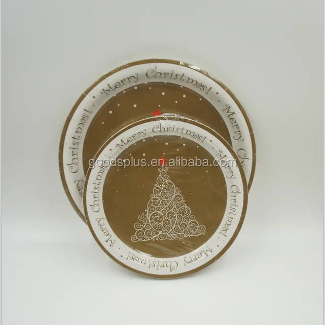 Highquality disposable paper plates with printed christmas