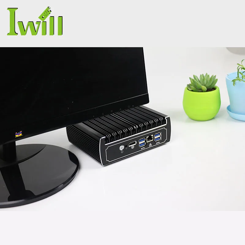  Новейший 6 lan безвентиляторный pfsense mini pc skylake core i3 7100u 3865u двухъядерный серверный компьютер для