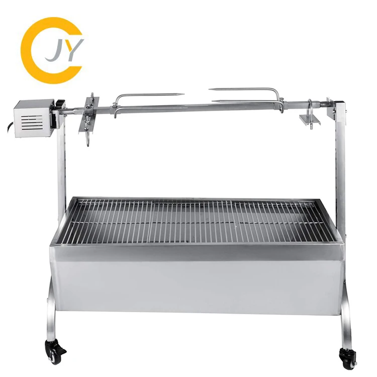 Electric Automatic BBQ Grill Roast Branch Metal Spit Roaster Rod Charcoal Pig Chicken