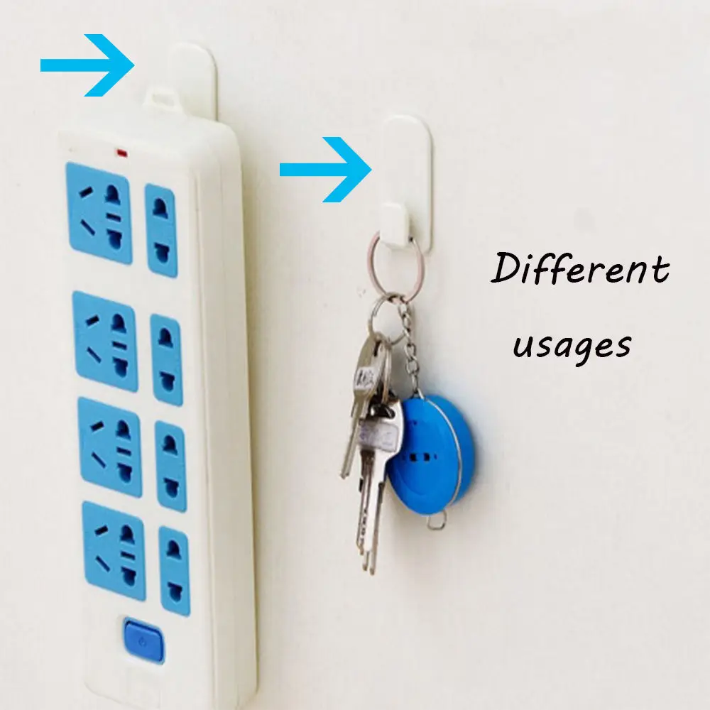 High Quality Plastic Hooks Sticky Hook Set TV Air Conditioner Remote Control Key Practical Wall Storage Holder