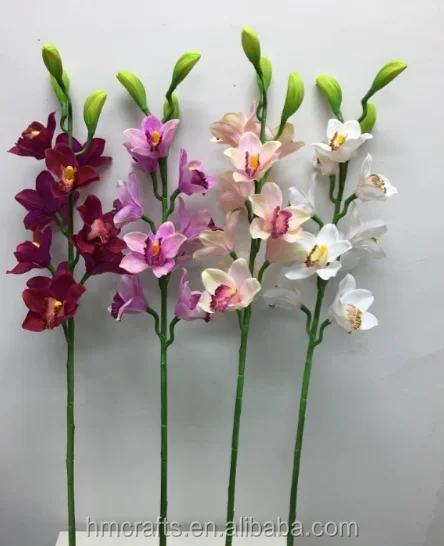 Искусственный цветок орхидеи cymbidium для оптовой продажи с завода