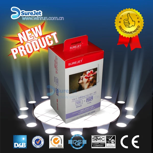 Surejet kp-108in для canon selphy cp790 печати( 3 чернил + 108 листов фотобумаги)