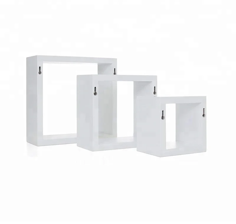 
Square Shaped Wooden Hanging Floating Cube Wall decor Shelf for Home Decoration 