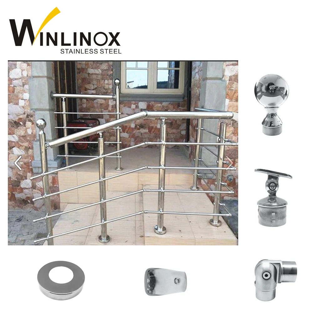 Nigeria indoor stainless steel balcony railing, glass baluster
