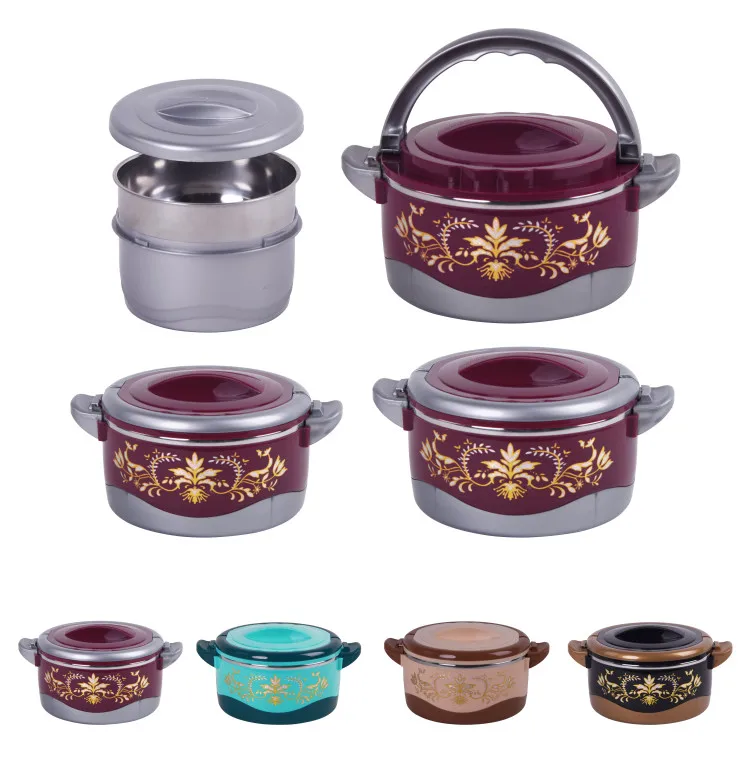 
Hot selling food warmer casserole set stainless steel inner +pp outer food warmer set popular model 