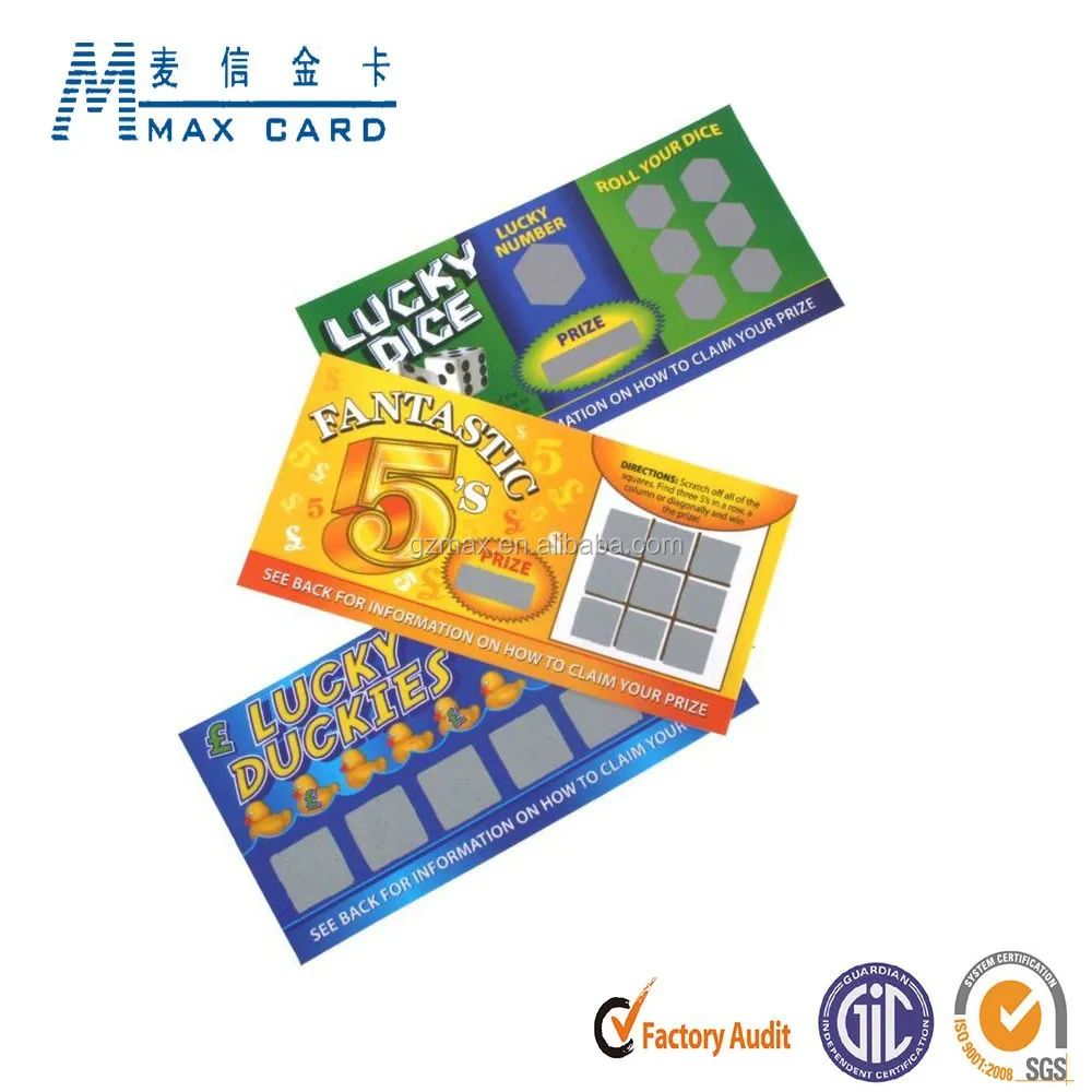 
Silkscreen lottery card ticket 