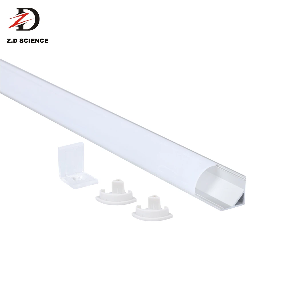 
ZD-LL006 LED Strip Triangle Aluminum Extrusion Profile With Curved PC Diffuser Silver / White / Black Body Finished 