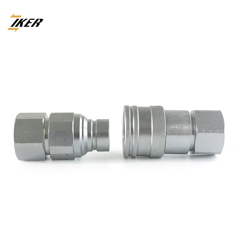 ISO16028 flush face quick disconnect shaft coupling for Cat excavator