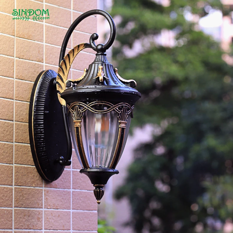 New European Antique Led Outdoor Garden Aluminum Wall Light