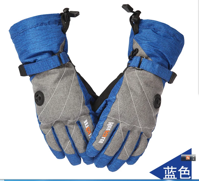Waterproof fabric Polyester PU Leather Palm  Cheap Ski Gloves /Snow Gloves