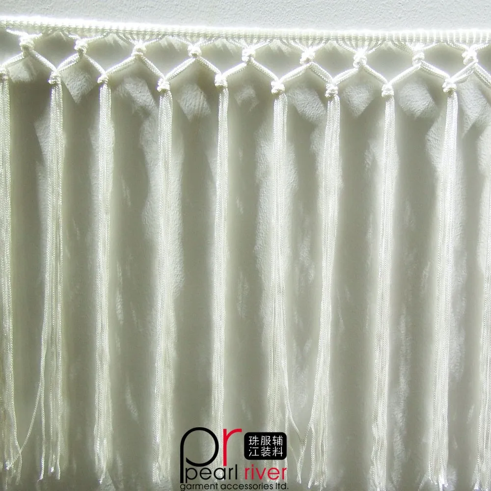 Оптовая продажа, белая эластичная отделка бахромой