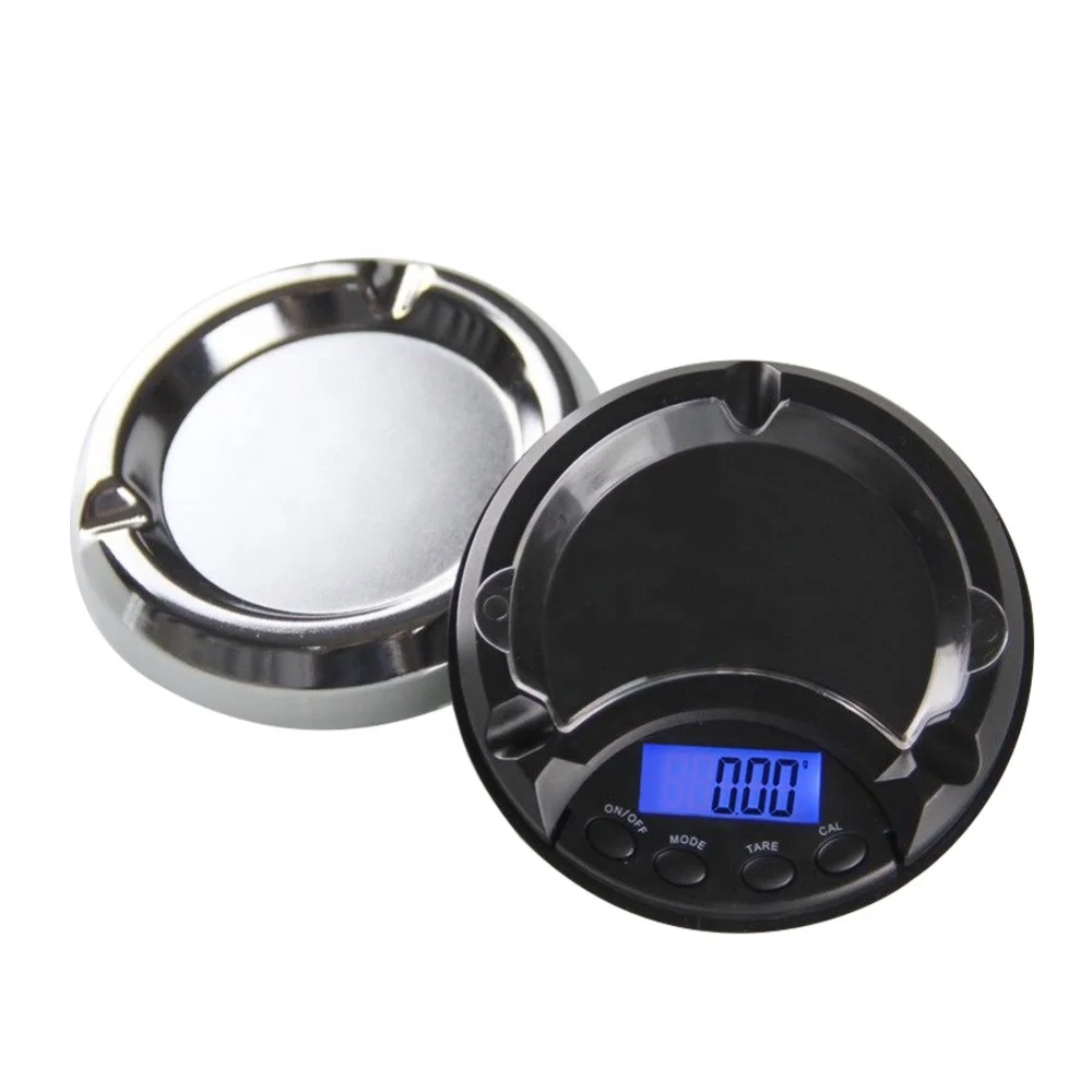 Portable Mini Kitchen Pocket Ashtray Shape black Case 500g/0.1g electronic Digital Jewelry Scale