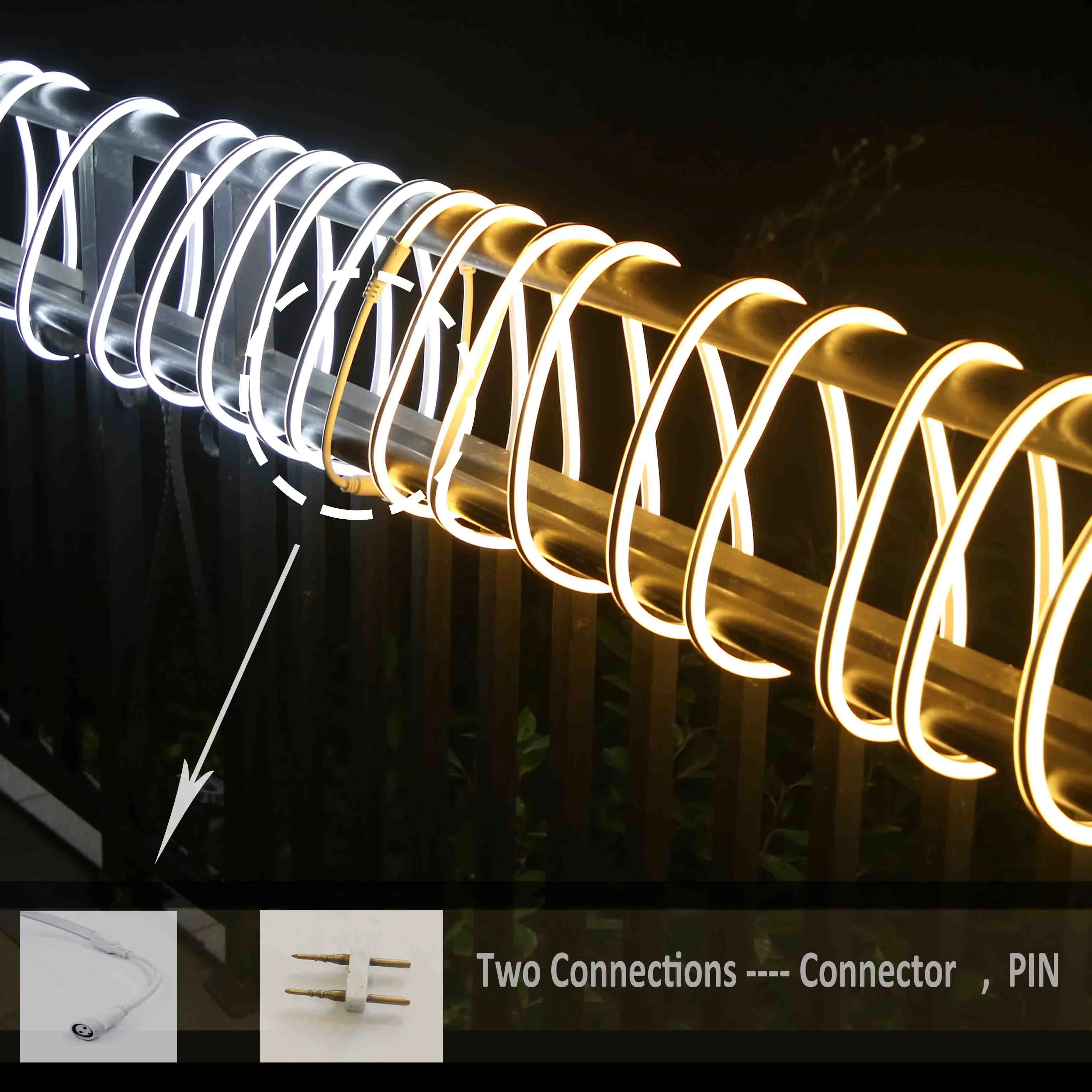 110 120 230V  Flexible LED Neon Strip Lights IP65 Waterproof 2835 SMD LED Rope Light for Holiday