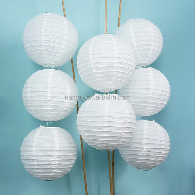 36 Inch Round White Chinese Paper Lanterns for Wedding Decoration