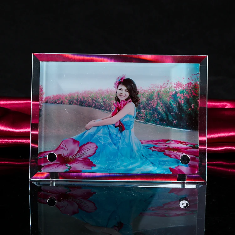 Горячая Распродажа высокое качество изготовленный на заказ прозрачный сувенир подарок 3d лазерная гравировка Хрустальная Стеклянная фоторамка для домашнего декора