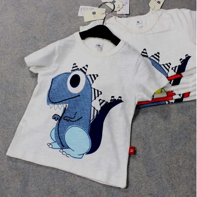 Wholesale summer baby boy tops cheap Dinosaurs printing short sleeve child boy tshirt