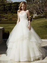 Attractive 2016 Sweetheart A Line Wedding Dress Vestido de novia Backless Organza Court Train Ruffles Bridal Gown YX140