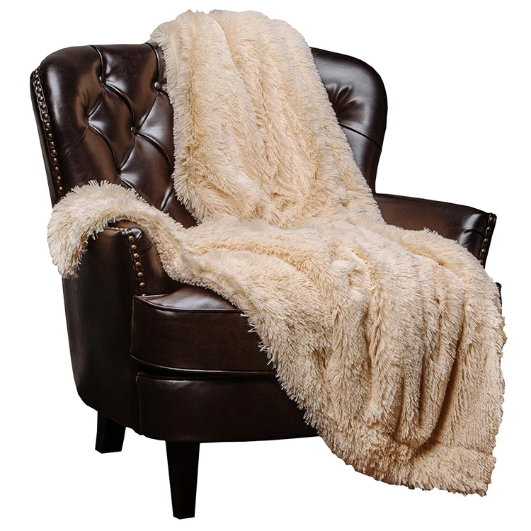 Super Soft Long Shaggy Chic Fuzzy Fur Solid throw