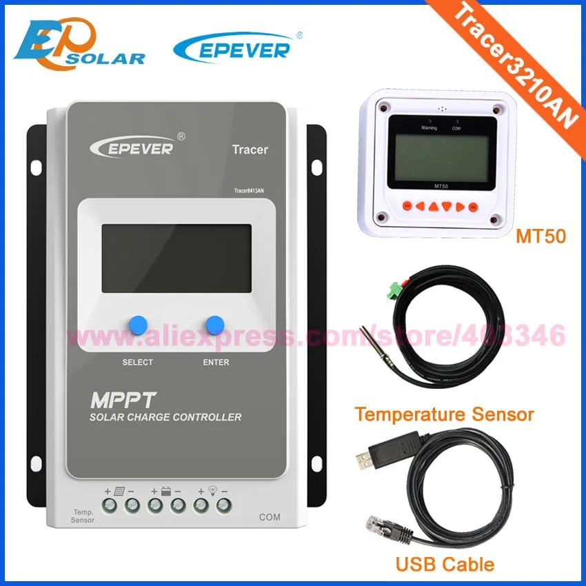 Tracer 3210AN EPsloar 30A MPPT Solar Charge Controller 12V 24V LCD DiSplay EPEVER Regulators 3210A Tracer3210AN