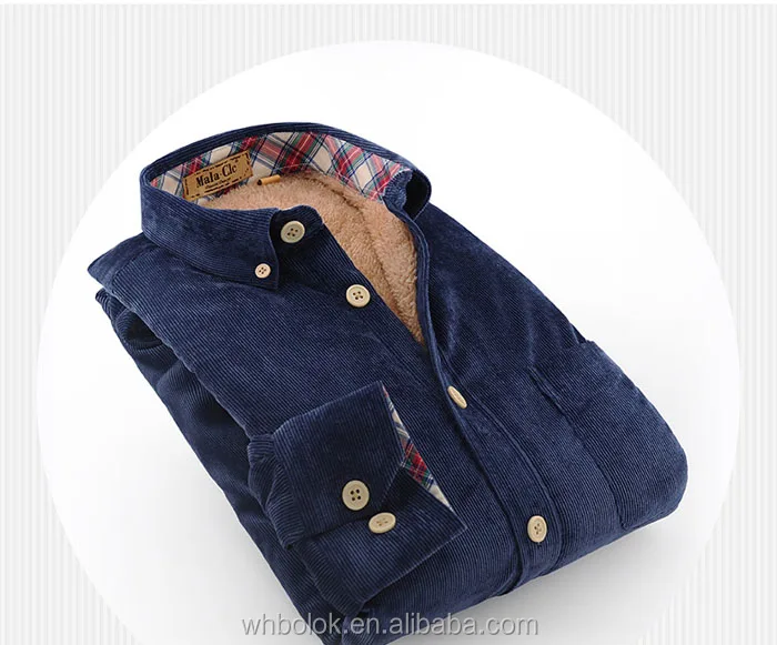 
Mens fashionable corduroy shirt with fur lining designer winter shirts 