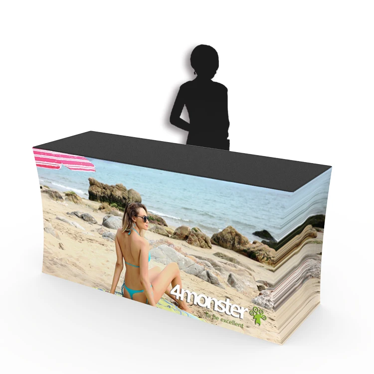 Лидер продаж Реклама натяжения ткань торгового шоу оборудование счетчик алюминий торговли Показать складной стол