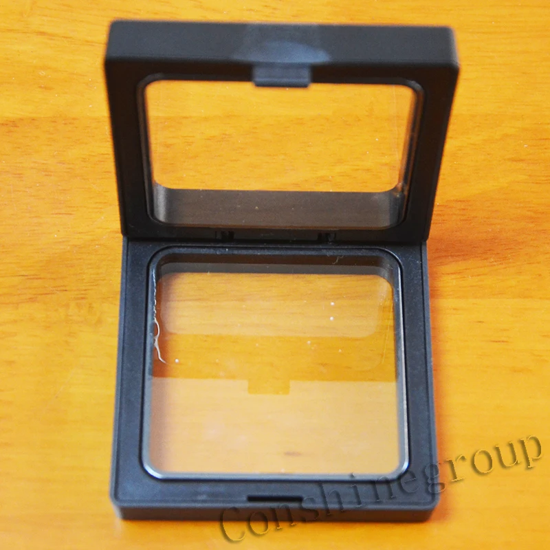 7x7x2cm black Plastic 3D suspension jewelry packaging box