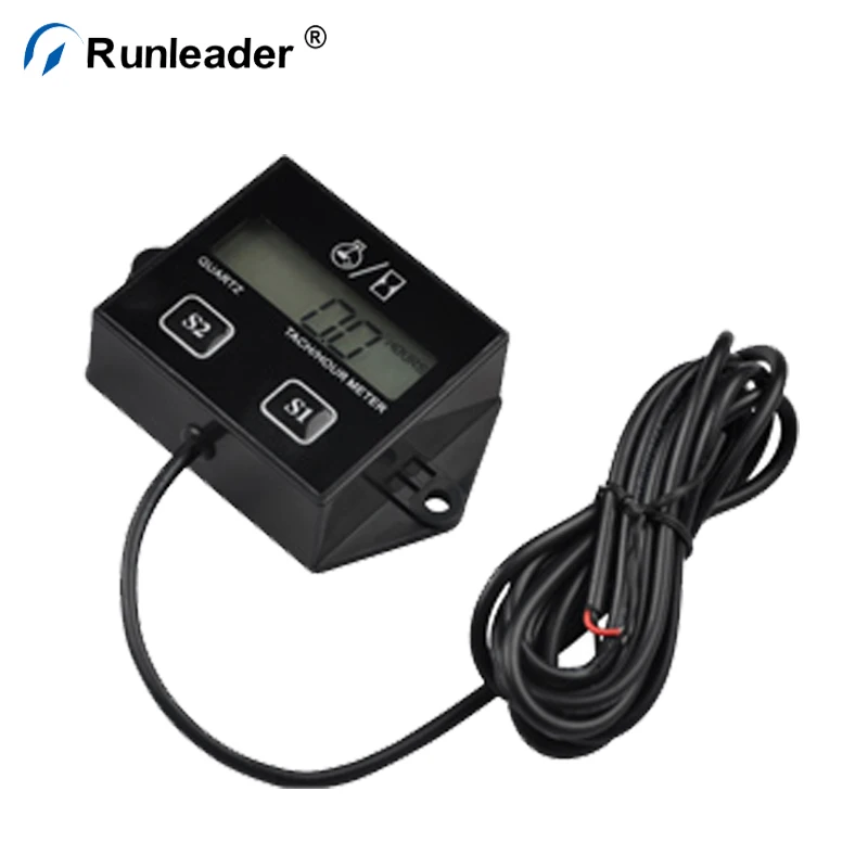 Runleader Marine Tach Hour Meter Tachometer RPM Display For Motorcycle Electric Motors