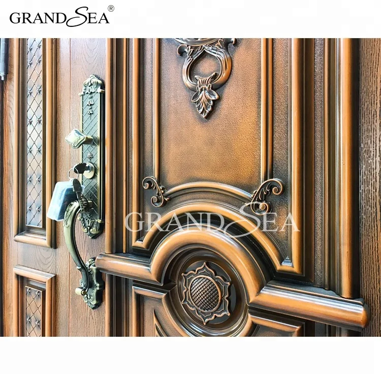 Высококачественный современный дом для виллы, роскошные конструкции стальных дверей с двойной защитой