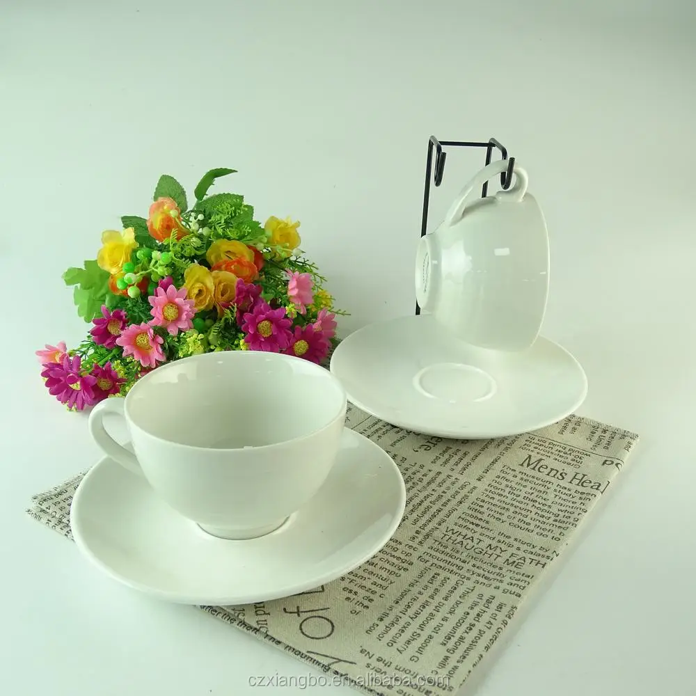 SANBO STOCK Limited Supplies bulk wholesale drinkware ceramic tea cup and saucer espresso coffee cup set with metal rack