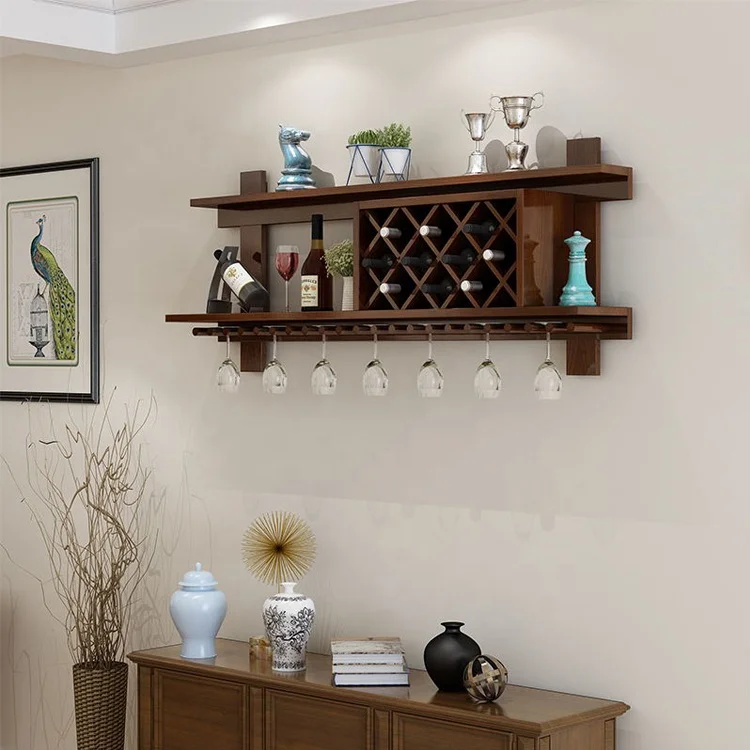 
Custom wall mounted wine rack wood, wine holder rack, decorative wall wine racks 
