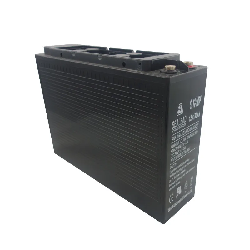 China manufacturer supplier 12v 100ah slim type rechargeable sealed lead acid battery for UPS