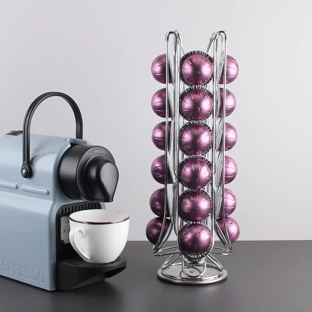 Vertuo Line 24pcs Chrome Plated Metal Wire Coffee Capsule Holder