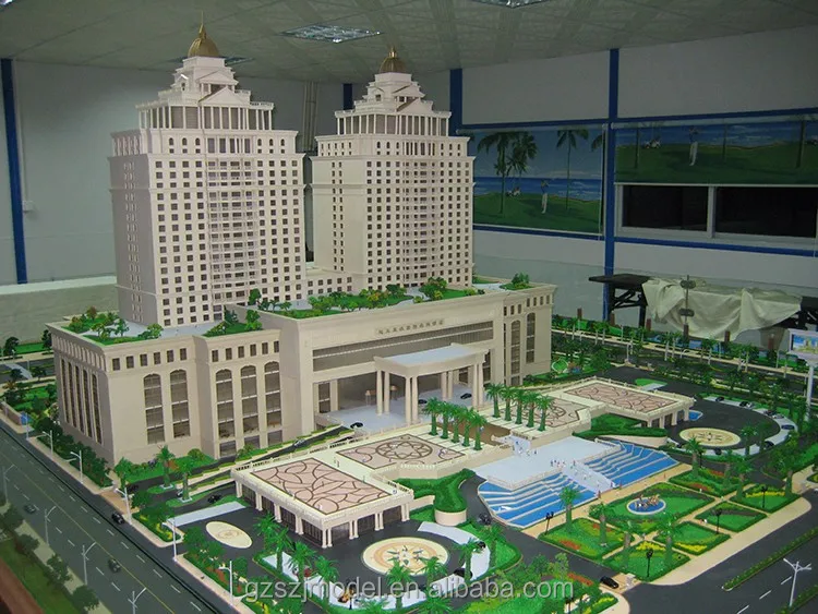 Miniature 3d building model , maquette office custom made scale models