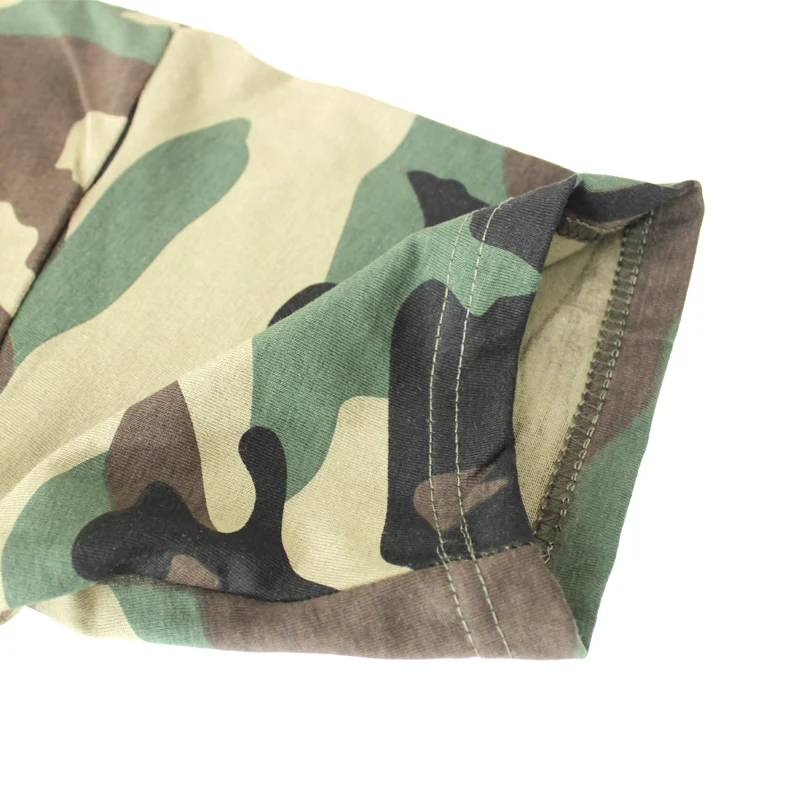 
men woodland army camouflage sublimated t shirt used for military sport 