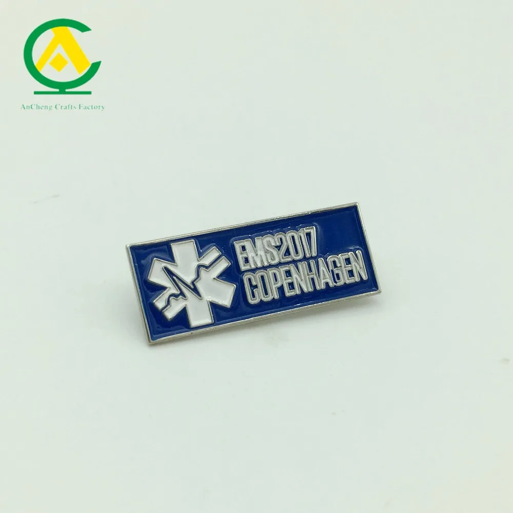 Fashion Zinc alloy iron metal plating united nations custom pin metal badge