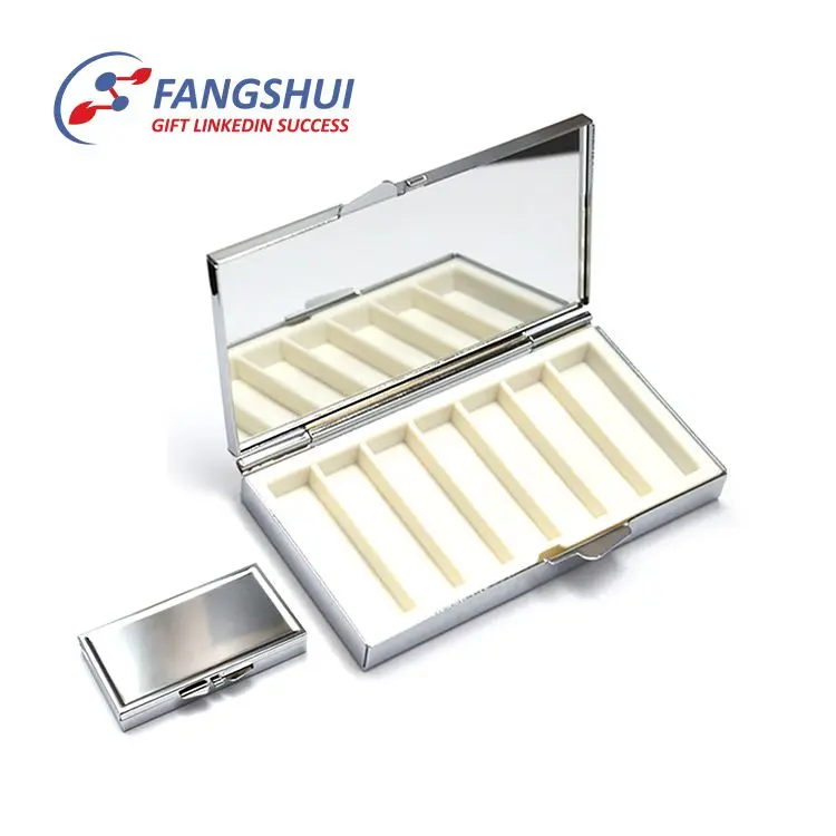 Wholesale promotional big capacity mini metal weekly 7 day pill box