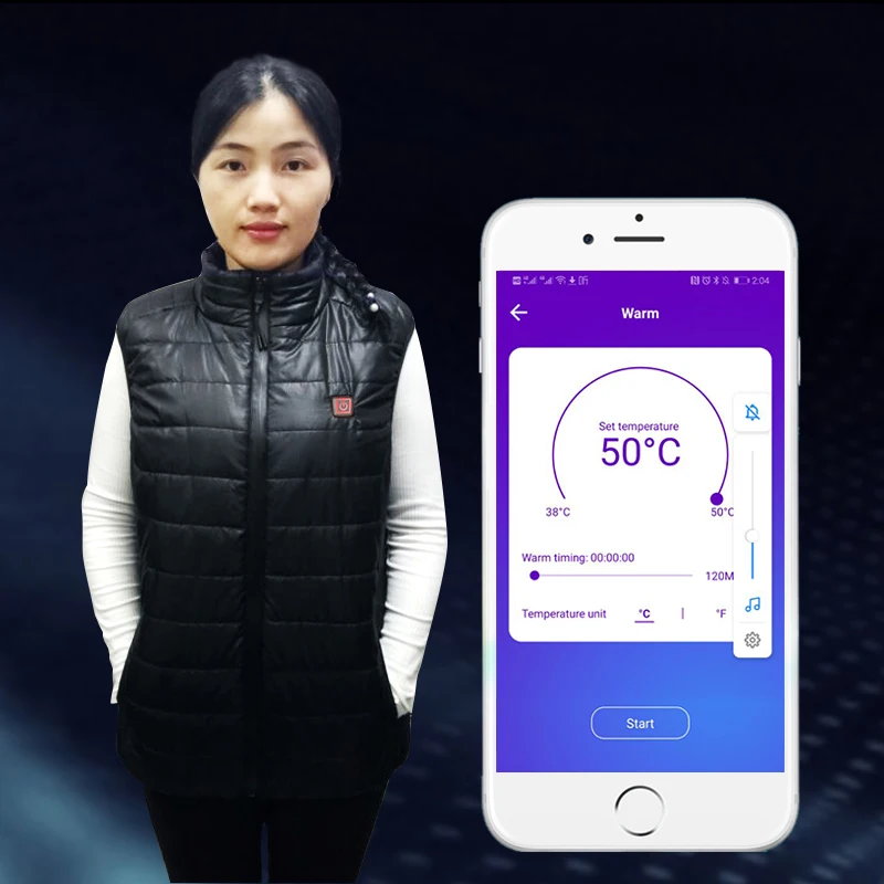 APP USB Heated  jacket far infrared heating vest for keeping warm of body jacket power bank shenzhen USB gadgets