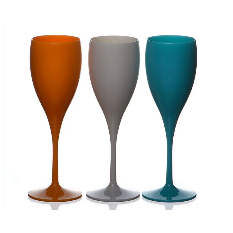 
White Acrylic Plastic Champagne Wine Flutes Glass Tulip Glass for Party 