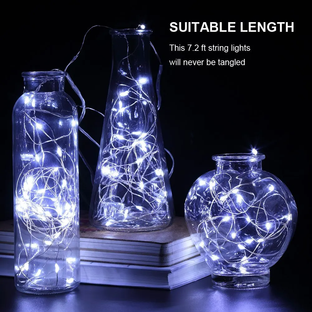 Garden/Holiday/ Decoration Mini Lights String 12v Battery Powered Silver Copper Wire LED String Light