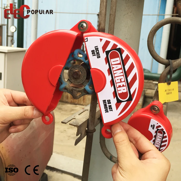 Red Injection-Molded Polypropylene Safety Gate Valve Lockout