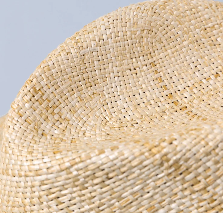 Hand weave natural raffia straw panama hats with wide brim high quality panama hat wholesale
