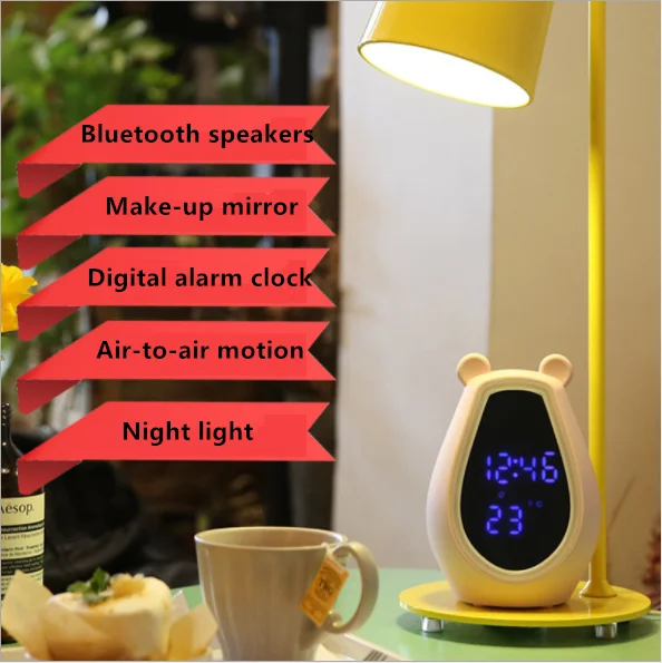 Аккумуляторная многофункциональный ночник Гримерное зеркало светодиодный цифровой будильник